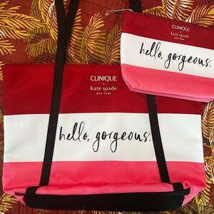Kate Spade for Clinique Tote & Make Up Bag
